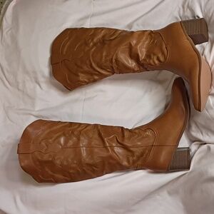 Coutgo Women's Cowgirl Western Zipper Dress Boots